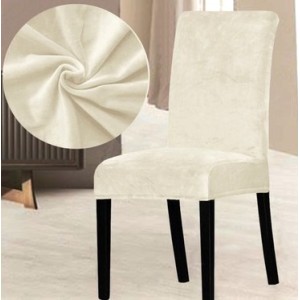 Set 6 huse universale pentru scaun Velvet Ivoire