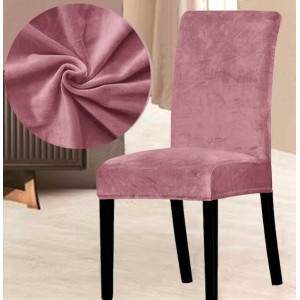 Set 6 huse universale pentru scaun Velvet Roz Pudra