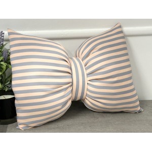 Perna funda decorativa cu dungi bleu-roz prafuit cod AFC34