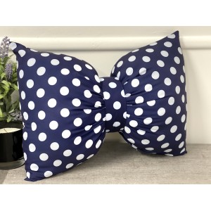 Perna funda decorativa cu buline bleumarin-alb cod AFC35