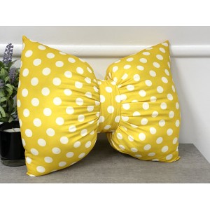 Perna funda decorativa cu buline galben mustar-alb cod AFC38