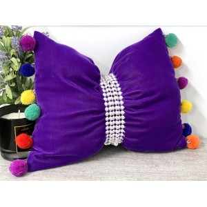 Perna funda decorativa din catifea mov deschis cod AFC7