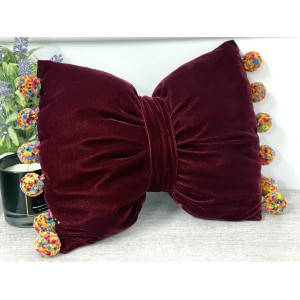 Perna funda decorativa din catifea grena cod AFC9