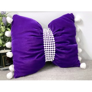 Perna funda decorativa din catifea mov deschis cod AFC4