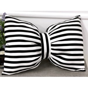 Perna funda decorativa cu dungi alb-negru cod AFC5