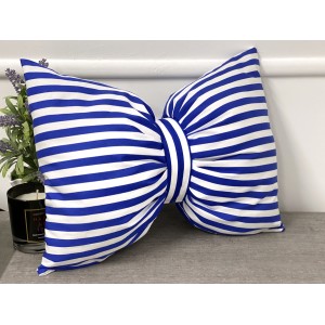 Perna funda decorativa cu dungi alb-albastru cod AFC22