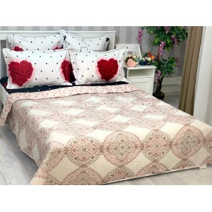 Cuvertura matlasata pentru pat dublu cu doua fete, 210x210, cod CVI38