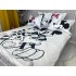 Lenjerie pat dublu,  FINET, 6 piese, IDENTICA CU POZA, Alb-Negru, Mickey&Minnie [6]
