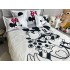 Lenjerie pat dublu,  FINET, 6 piese, IDENTICA CU POZA, Alb-Negru, Mickey&Minnie [2]