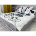 Lenjerie pat dublu,  FINET, 6 piese, IDENTICA CU POZA, Alb-Negru, Mickey&Minnie [4]