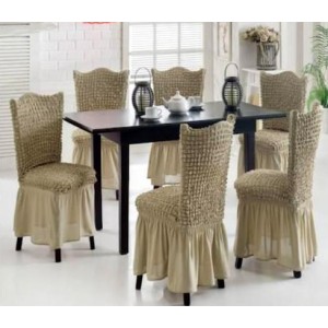 Set 6 Huse Elastice si Creponate Cu Volanase pentru Scaune, cod HSS27