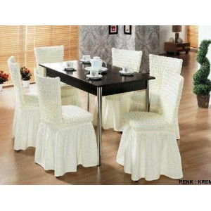 Set 6 Huse Elastice si Creponate Cu Volanase pentru Scaune, cod HSS20