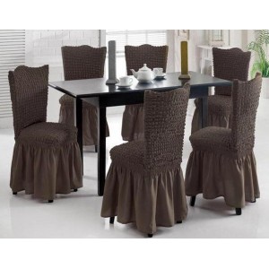 Set 6 Huse Elastice si Creponate Cu Volanase pentru Scaune, cod HSS21