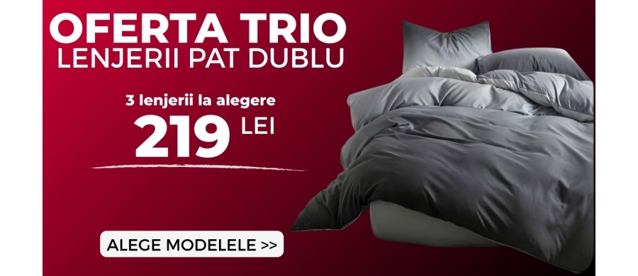 oferta trio lenjerii de pat 3 la 219 lei
