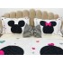 Cuvertura pat dublu, din bumbac tip finet, Identica cu Poza, 3 PIESE, Alb, Mickey&Minnie Mouse, inimioare [8]