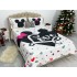 Cuvertura pat dublu, din bumbac tip finet, Identica cu Poza, 3 PIESE, Alb, Mickey&Minnie Mouse, inimioare [5]