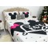 Cuvertura pat dublu, din bumbac tip finet, Identica cu Poza, 3 PIESE, Alb, Mickey&Minnie Mouse, inimioare [6]