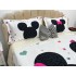 Cuvertura pat dublu, din bumbac tip finet, Identica cu Poza, 3 PIESE, Alb, Mickey&Minnie Mouse, inimioare [7]