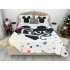 Cuvertura pat dublu, din bumbac tip finet, Identica cu Poza, 3 PIESE, Alb, Mickey&Minnie Mouse, inimioare [15]