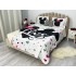 Cuvertura pat dublu, din bumbac tip finet, Identica cu Poza, 3 PIESE, Alb, Mickey&Minnie Mouse, inimioare [17]