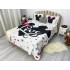 Cuvertura pat dublu, din bumbac tip finet, Identica cu Poza, 3 PIESE, Alb, Mickey&Minnie Mouse, inimioare [16]