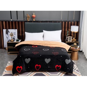 Patura CoCoLiNo cu blanita, Negru-Rosu, inimioare