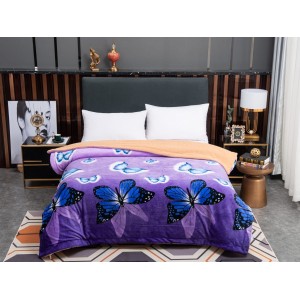 Patura CoCoLiNo cu blanita, Mov-Albastru, fluturi