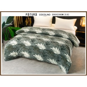 Patura pufoasa cocolino 200x230cm, 220gr, Verde, frunze