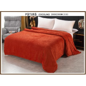 Patura pufoasa cocolino 200x230cm, 220gr, Caramiziu