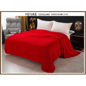 Patura pufoasa cocolino 200x230cm, 220gr, Rosu