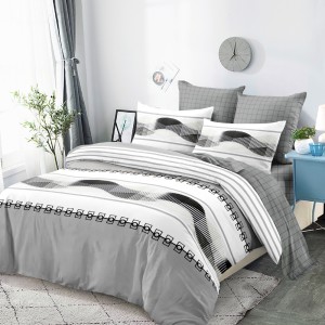 Lenjerie Pat Dublu, FINET, 6 piese, Gri, Model Clasic Lenjerie Pat Dublu, FINET, 6 piese, Gri, Model Clasic