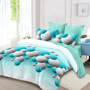 Lenjerie Pat Dublu, FINET, 6 piese, Bleu, Buline