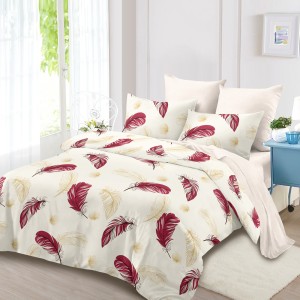 Lenjerie Pat Dublu, FINET, 6 piese, Crem, Pene