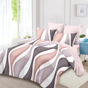 Lenjerie Pat Dublu, FINET, 6 piese, Roz, Mov, Alb, Model Clasic