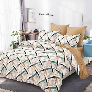 Lenjerie Pat Dublu, FINET, 6 piese, Crem, Bej, Model Clasic