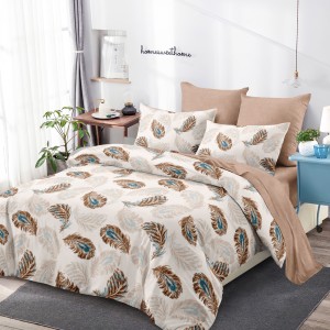 Lenjerie Pat Dublu, FINET, 6 piese, Crem, Bej, Pene Lenjerie Pat Dublu, FINET, 6 piese, Crem, Bej, Pene