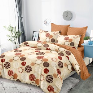 Lenjerie Pat Dublu, FINET, 6 piese, Bej, Maro, Forme Geometrice Lenjerie Pat Dublu, FINET, 6 piese, Bej, Maro, Forme Geometrice