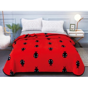 Patura pufoasa cocolino 200x230cm, 300gr/mp, Rosu-Negru, gargarite