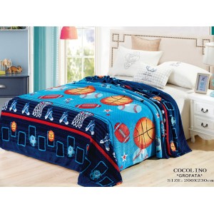 Patura pufoasa cocolino gofrata 200x230cm, 300gr/mp, Albastru-Bleumarin, Mingii