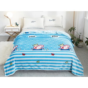 Patura pufoasa cocolino gofrata 200x230cm, 300gr/mp, Multicolor, Peppa Pig