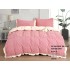 Lenjerie pentru pat dublu pufoasa CoCoLiNo cu VoLaNaSe, tip tricotaj, 4 piese, Roz [11]
