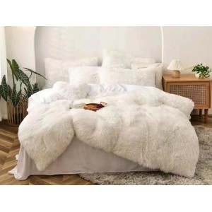 Lenjerie pat super pufoasa COCOLINO Fluffy 6 piese Alb