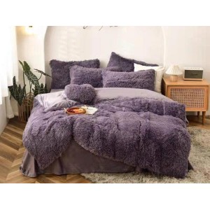 Lenjerie pat super pufoasa COCOLINO Fluffy 6 piese Cenusiu