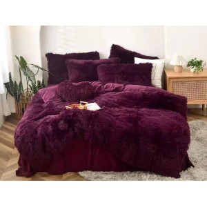 Lenjerie pat super pufoasa COCOLINO Fluffy 6 piese Mov