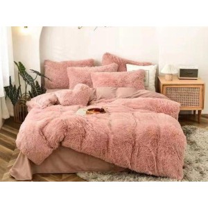 Lenjerie pat super pufoasa COCOLINO Fluffy 6 piese Pudra