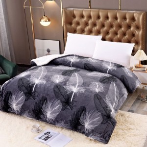 Patura CoCoLiNo cu blanita, 200x230cm, Jojo Home, Gri, pene