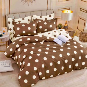 Lenjerie pat dublu,  FINET, 6 piese, Jojo Home, Maro-Crem, buline