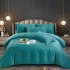 Lenjerie HoReCa, pat dublu, Damasc Finetat Deluxe, 6 piese, Jojo Home, Turquoise [2]