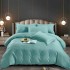 Lenjerie HoReCa, pat single, Damasc Finetat Deluxe, 4 piese, Jojo Home, Bleu Aqua [2]