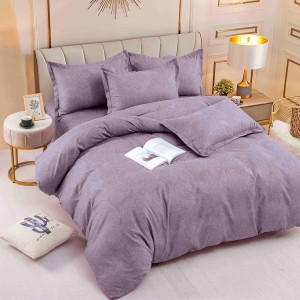 Lenjerie pat 1 PERSOANA,  FINET, 4 piese, Jojo Home, Gri, model floral